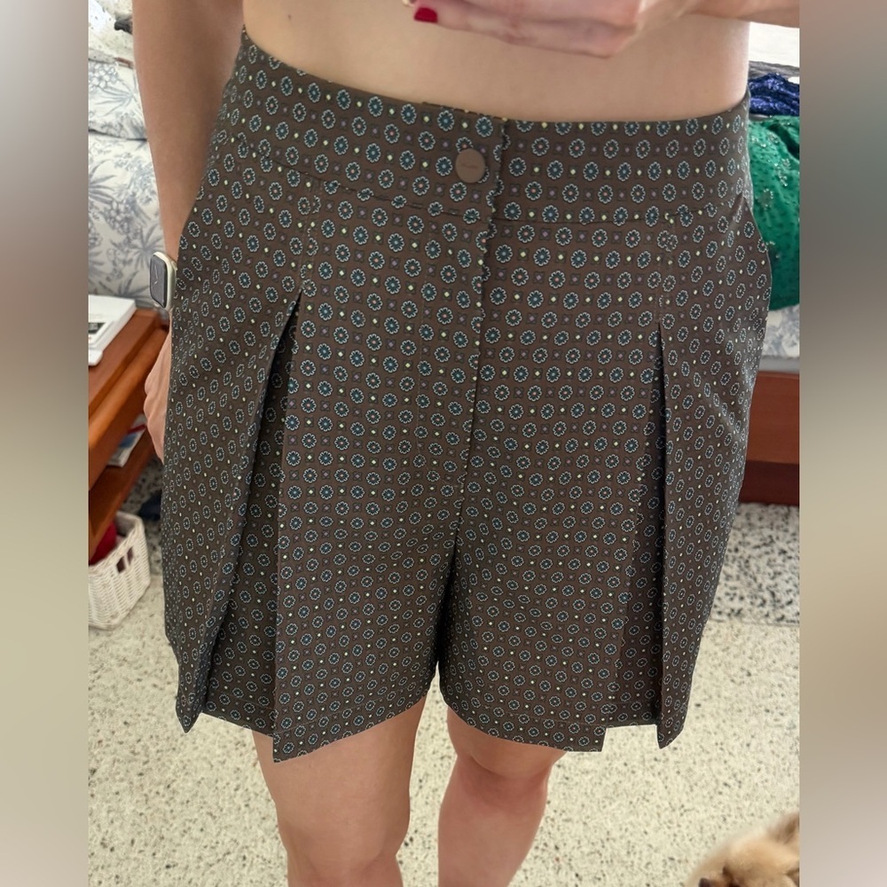 RLX Ralph Lauren pleated short brown petal floral golf small s